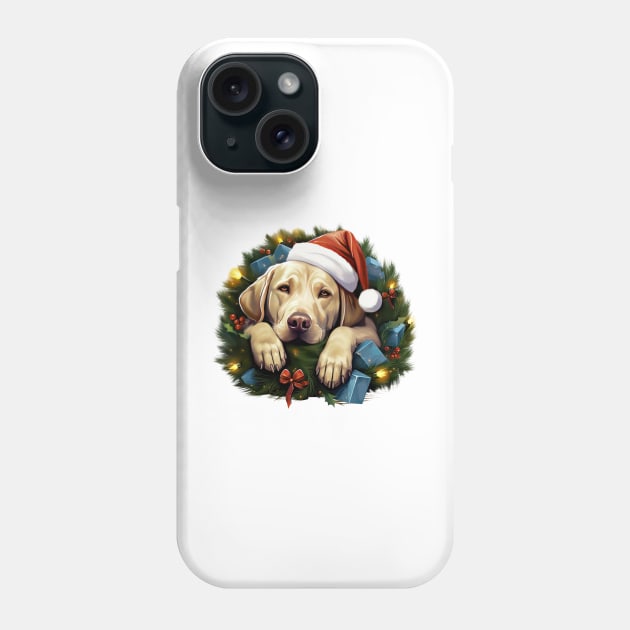 Lazy Labrador Retriever Dog at Christmas Phone Case by Chromatic Fusion Studio