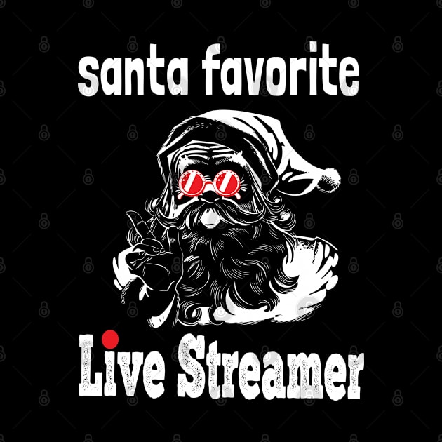 Live-streaming Tee Funny Santa online streamer Gamer Xmas by NIKA13