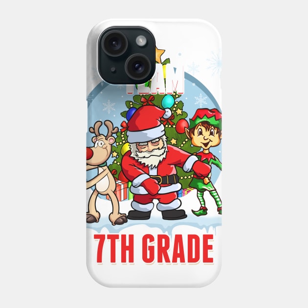Team 7TH GRADE Santa Elf Reindeer Flossing Kids Christmas Phone Case by johnbbmerch