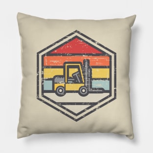 Retro Badge Forklift light Pillow