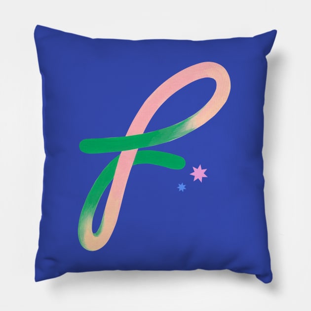 F (Letter Initials) Pillow by meanapas.c