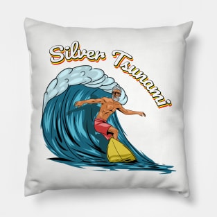 Silver Tsunami Pillow