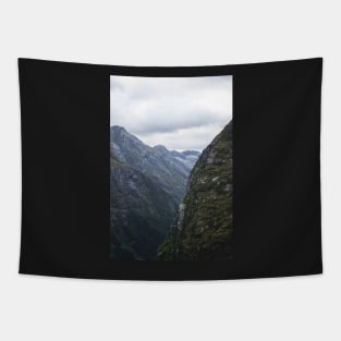 Large Moody Mountains During Blue Hour New Zealand Tapestry