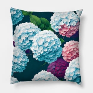 Colorful Hydrangeas Pattern Pillow