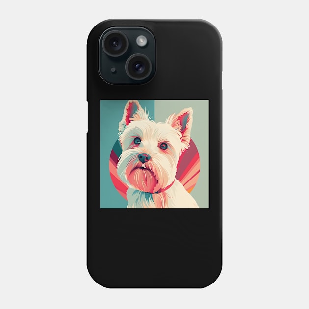 70s West Highland White Terrier Vibes: Pastel Pup Parade Phone Case by NatashaCuteShop