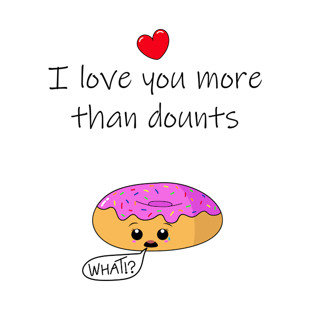 I Iove you more than donuts and a surprised donut by Coowo22