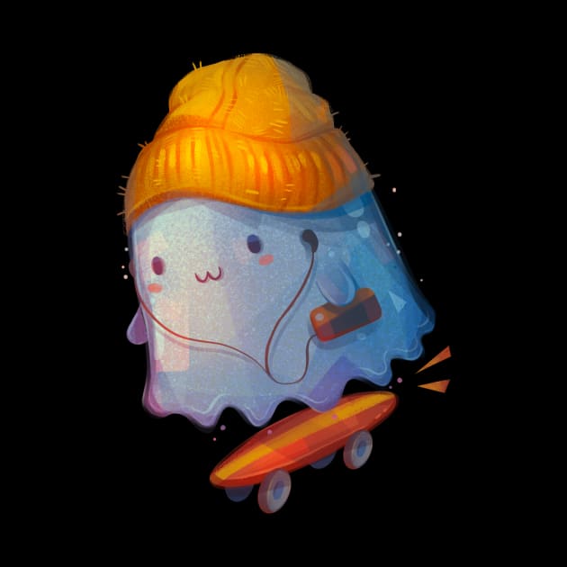 Ghost Skateboarder by Claire Lin