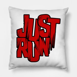 Just Run - Red and Black Pillow