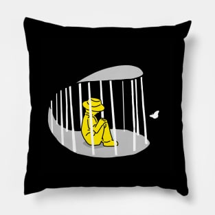 man in a cage Pillow