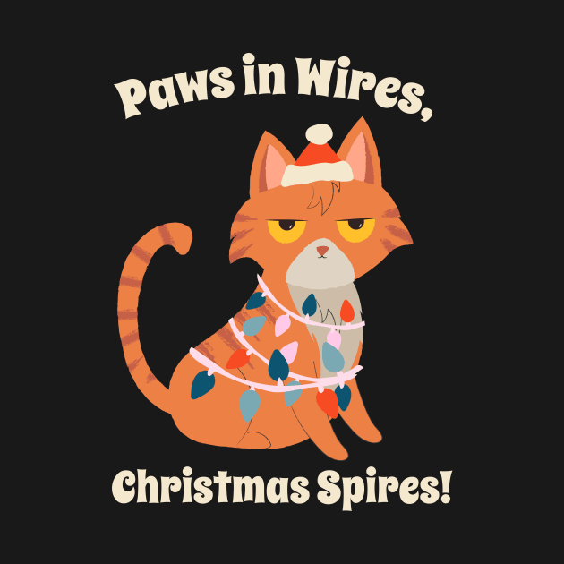 Pawn In Wires, Christmas Spires! Cute Cat Christmas Shirt by Kamran Sharjeel