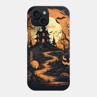 Halloween: Haunted House and Graveyard Phone Case