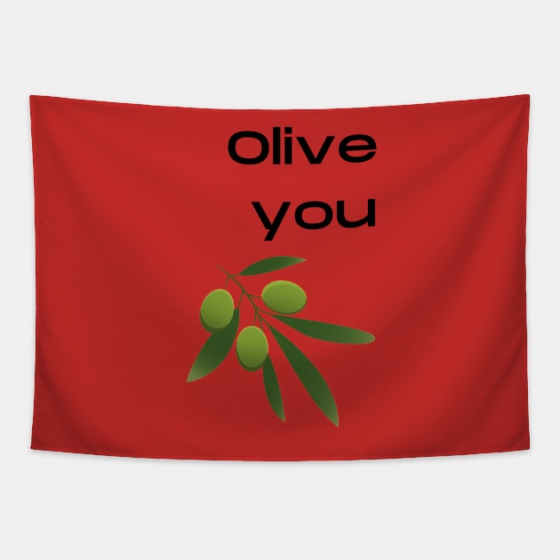 Olive Love Pun Tapestry by Felicity-K