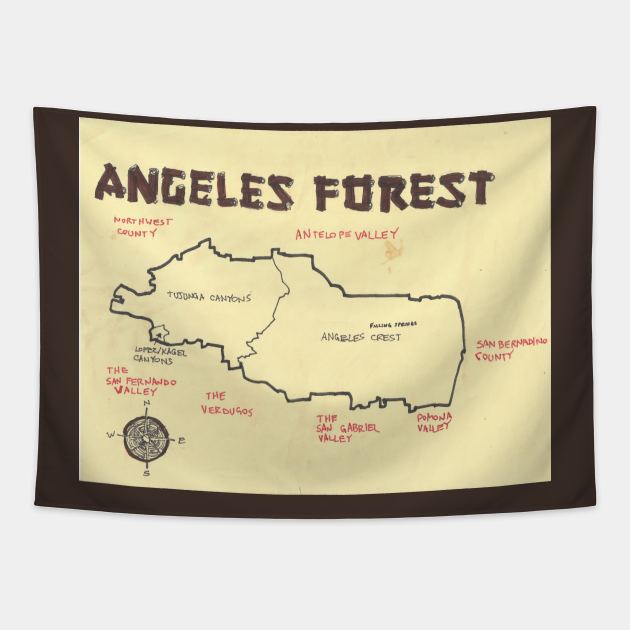 Angeles Forest Tapestry by PendersleighAndSonsCartography