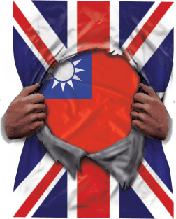 Taiwan Flag Great Britain Flag Ripped - Gift for Taiwanese From Taiwan Magnet