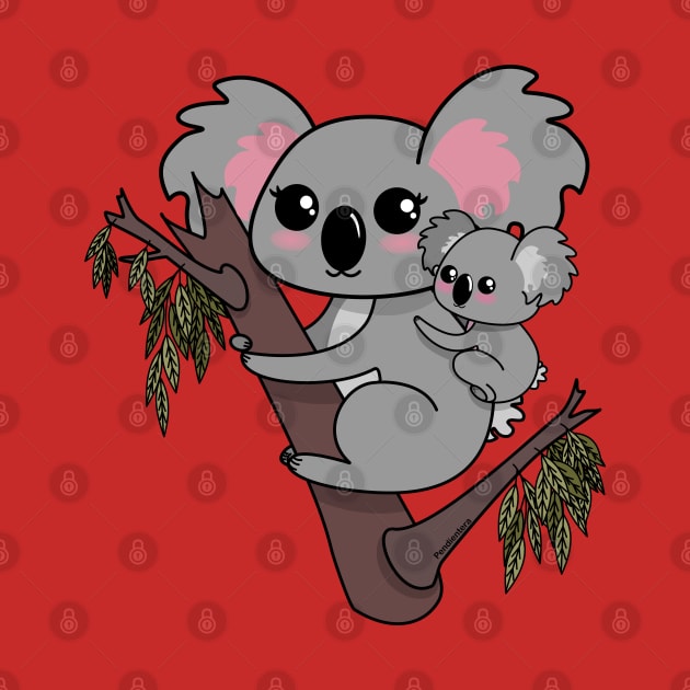 Kawaii koalas mother and baby by Pendientera