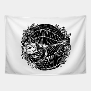 Skeleton fish flounder Tapestry