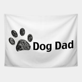 Doodle black paw print. Dog Dad text Tapestry