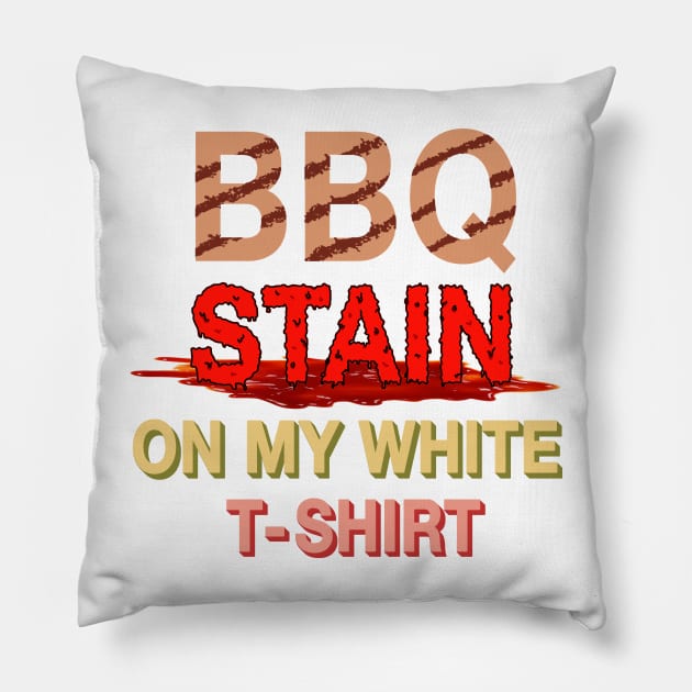 bbq stain on my white t-shirt replicated Pillow by rsclvisual