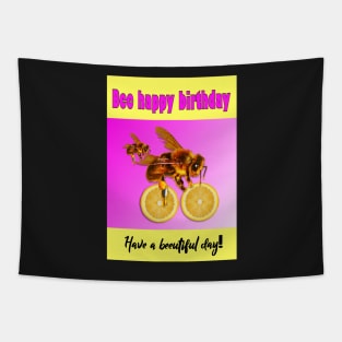 Bee happy birthday Tapestry