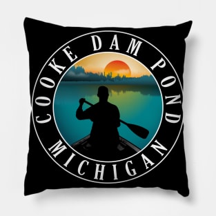 Cooke Dam Pond Canoeing Michigan Sunset Pillow