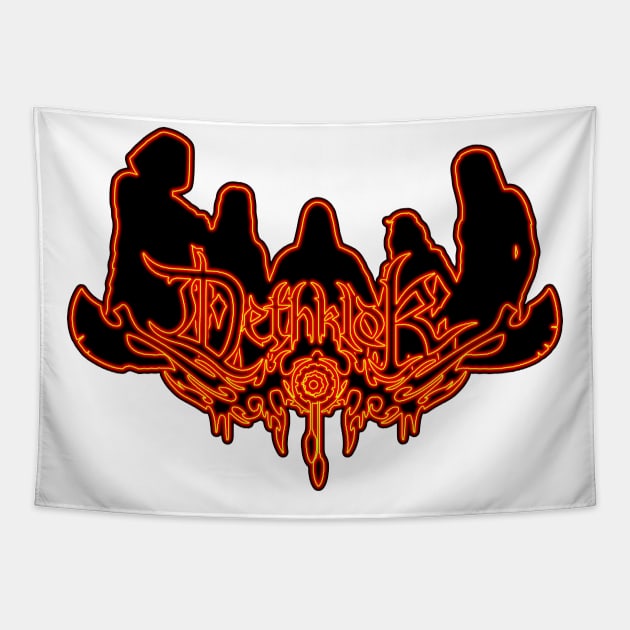 Burning Flames Neon Sign Dethklok Tapestry by gkillerb