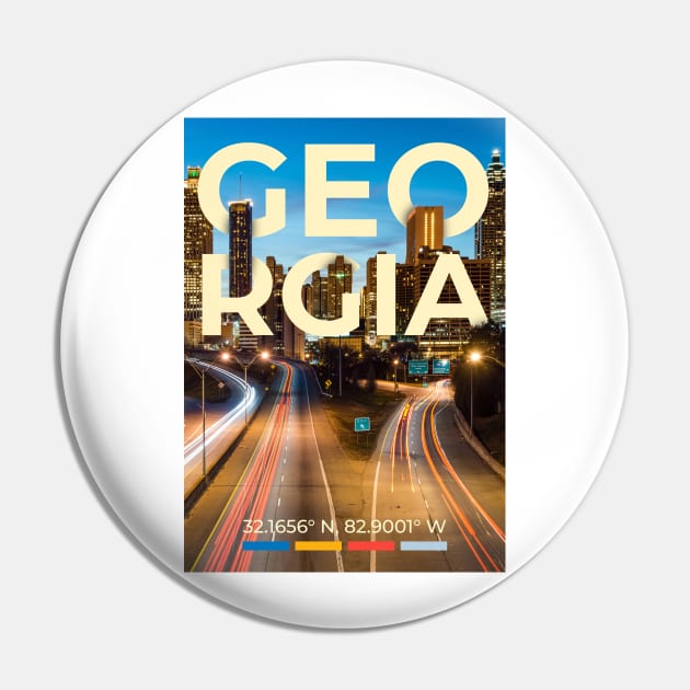 Georgia Travel Poster Pin by mardavemardave