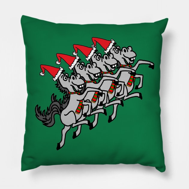 Can-Can Christmas dancing horses Pillow by imphavok