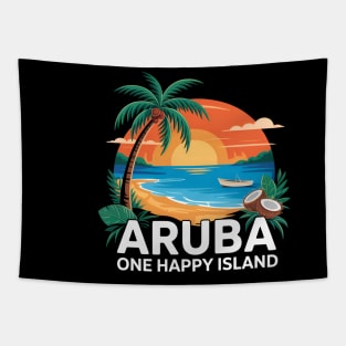 Aruba One Happy Island Souvenir Tapestry
