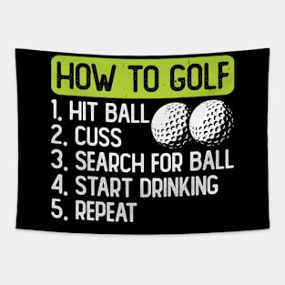 How To Golf T Shirt For Women Men Tapestry