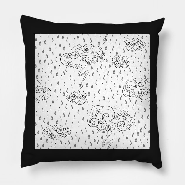 Noncolored Fairytale Weather Forecast Print Pillow by lissantee