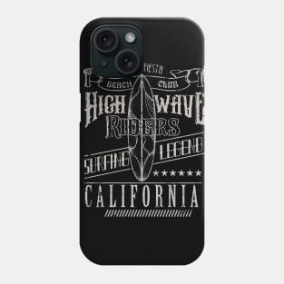 vintage California surf riders typography Phone Case