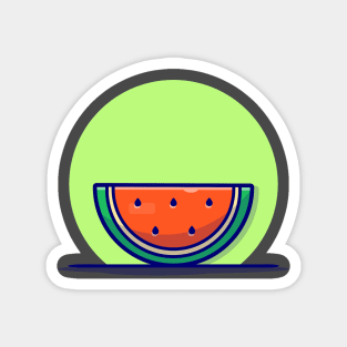 Slices Of Watermelon Cartoon Vector Icon Illustration Magnet