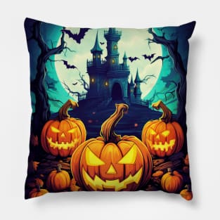 Goosebumps Halloween Pumpkins Garden Castle Pillow