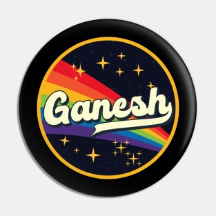 Ganesh // Rainbow In Space Vintage Style Pin