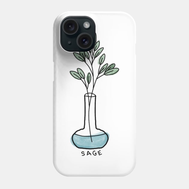 Sage bundle in vase Phone Case by JuneNostalgia