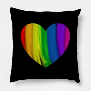 rainbow heart gay pride equal rights love freedom peace colourful Pillow