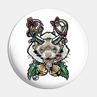 Krampus Ferret - Black Outlined Version Pin