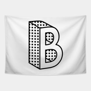 3D Ben Day Dot Isometric Letter B Tapestry