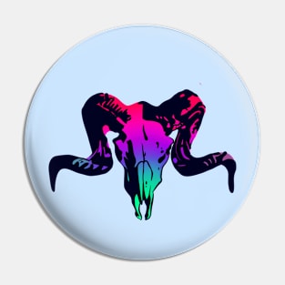 Goat Skull (pink-blue) Pin