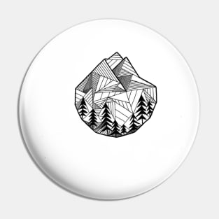 Geometric Mountain Logo Design Pin