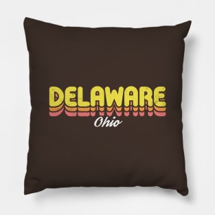 Retro Delaware Ohio Pillow