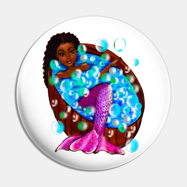 Mermaid spa day#002- african American anime mermaid in bubble bath. Pretty black girl with Afro hair, green eyes, Cherry pink lips and dark brown skin. Hair love ! Pin by Artonmytee