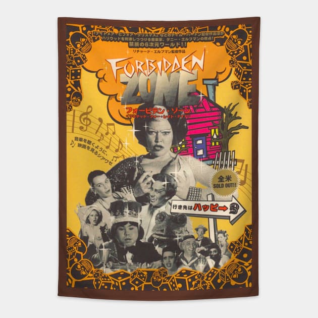 FORBIDDEN ZONE Japanese Poster 1980 Tapestry by Pop Fan Shop