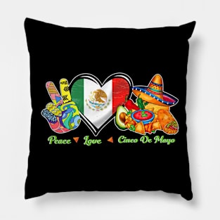 Peace Love Cinco De Mayo Party Fiesta Mexican Women Pillow