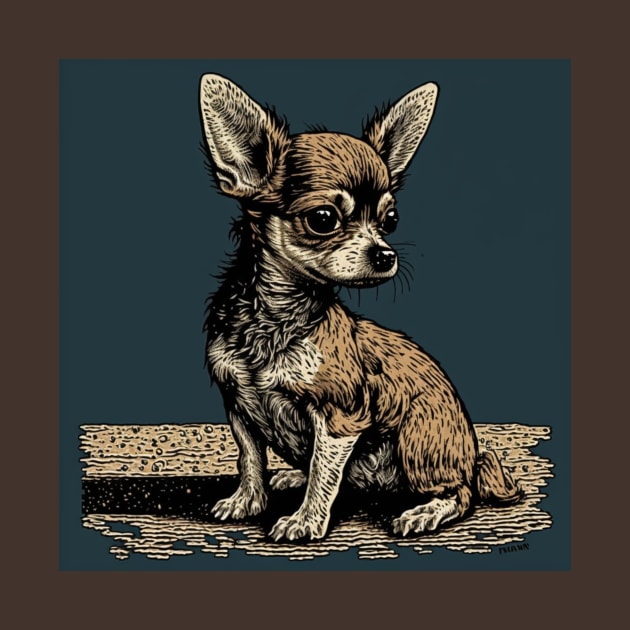 Chihuahua Ink Drawing by Star Scrunch