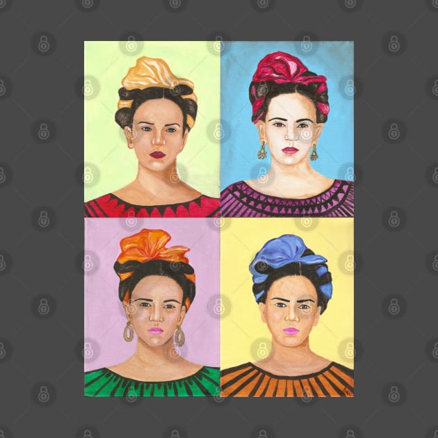 Frida Kahlo Inspired Pop Art Painting by kuallidesigns