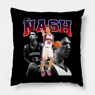 Steve Nash Basketball Legend Signature Vintage Retro 80s 90s Bootleg Rap Style Pillow