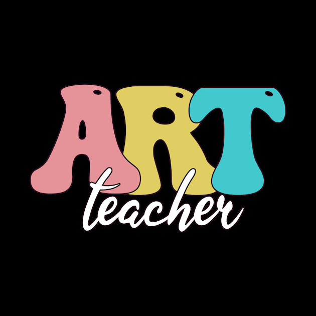 Art Teacher Groovy Colorful by Rishirt