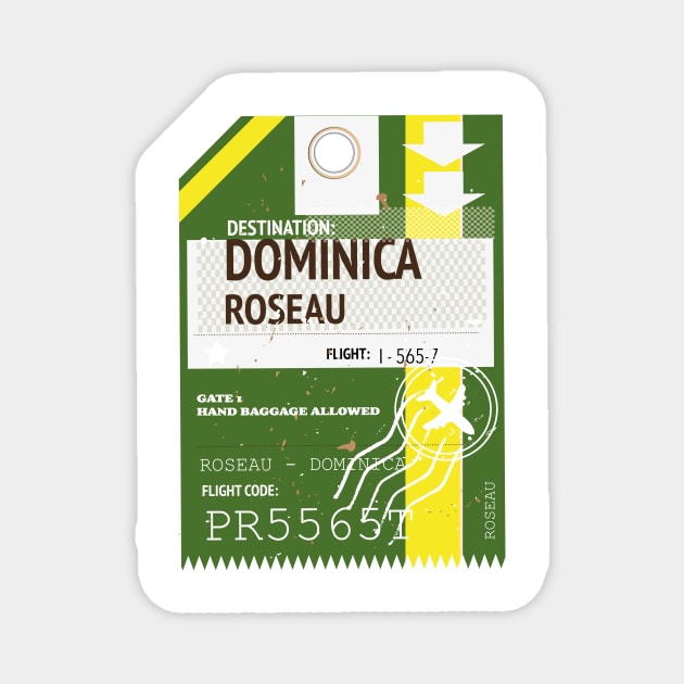 Dominica Roseau vintage travel ticket Magnet by nickemporium1