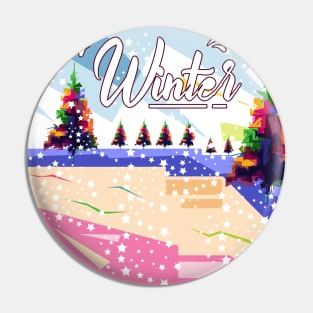 Winter in WPAP pop art Pin